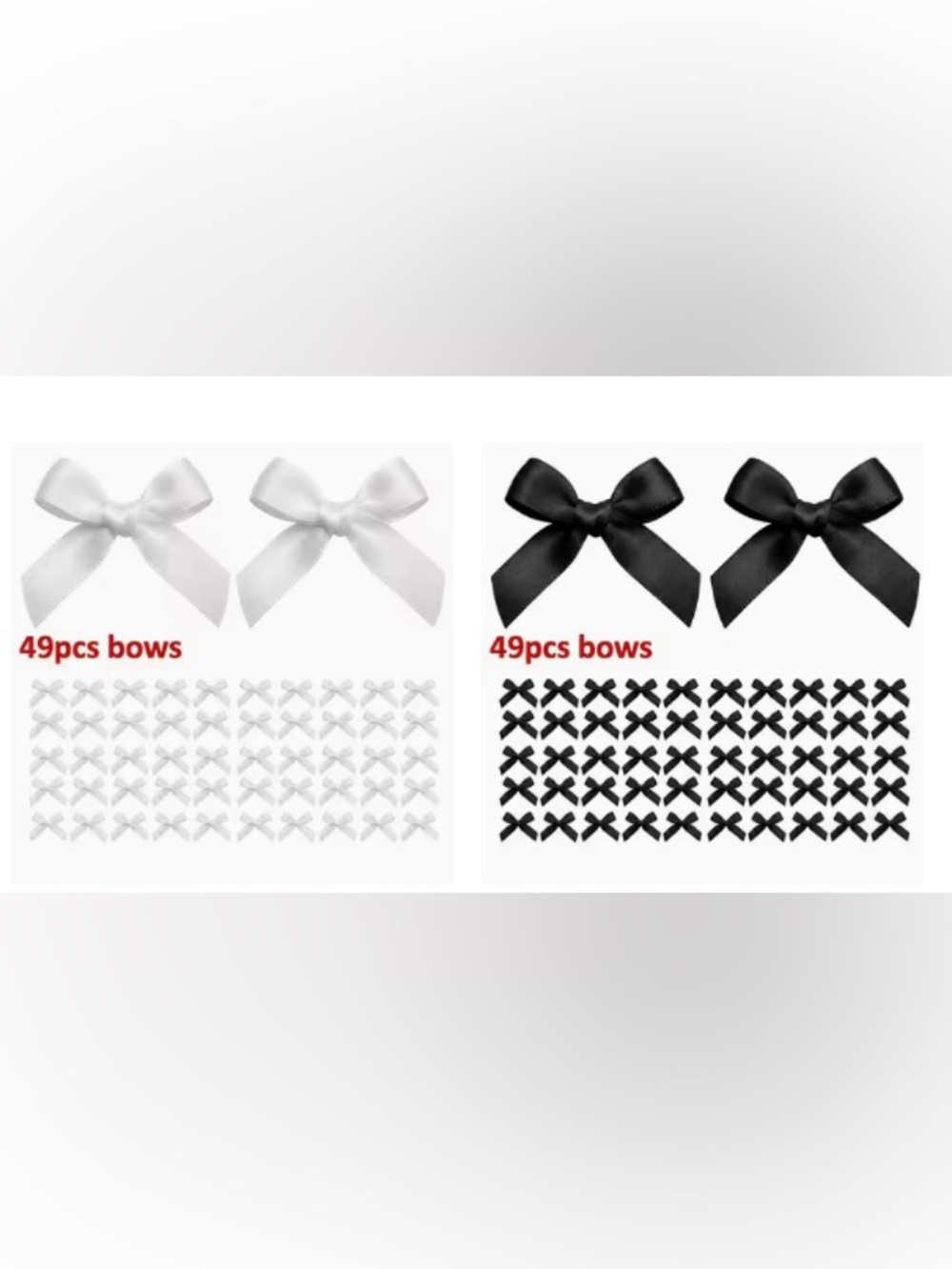Small Decoration Bows - Black and White - 49 each